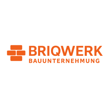 „BriqWerk Bauunternehmen Logo – zuverlässig, sauber, termingerecht“